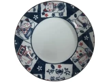 assiette en ceramique  chat bleu 17,2cm