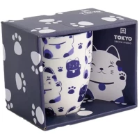 mug kawaii chat maneko blue 380ml tokyo design studio