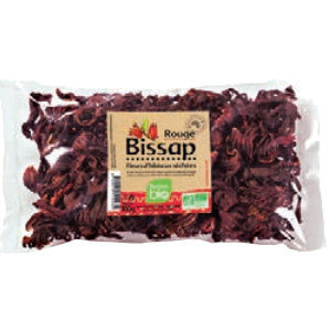 fleurs d'hibiscus bissap rouge bio  100gr