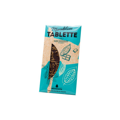 tablette de  chocolat noir ténébrions - insectes comestibles
