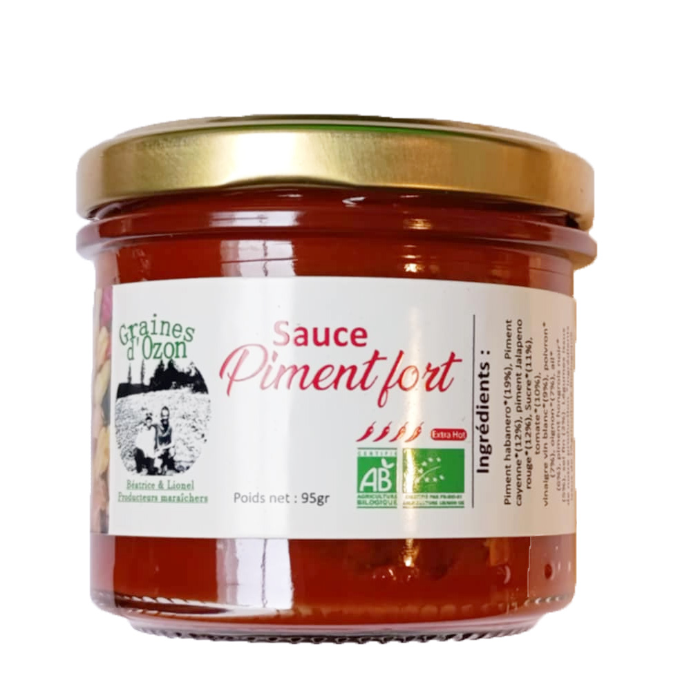 sauce piment fort bio 95gr graines d'ozon