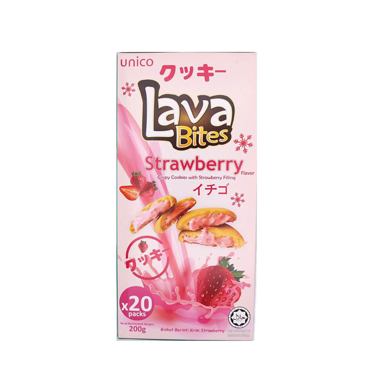 20 sachets cookies fraise 200gr lava bites